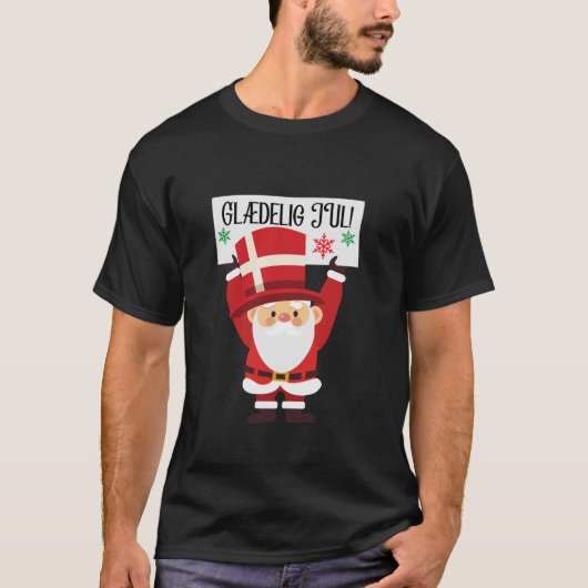 Denemarken Gl delig Jul Deens Vrolijk Kerstfeest G T-shirt (Voorkant)