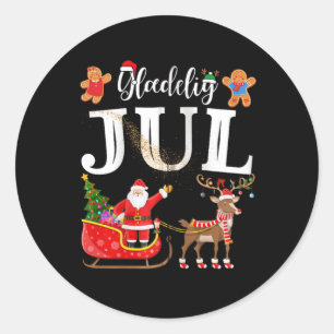 Denemarken Glædelig Jul Deens Vrolijk Kerstfeest G Ronde Sticker