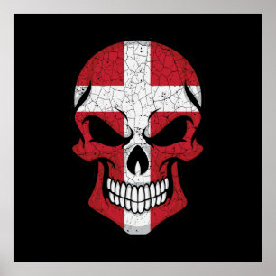 Denemarken glimlach schedelvlag poster