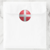Denemarken Glossy Circle Flag Ronde Sticker (Tas)