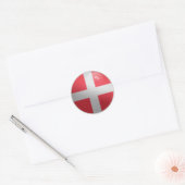 Denemarken Glossy Circle Flag Ronde Sticker (Envelop)