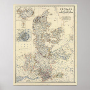 Denemarken, Hannover, Brunswick, Mecklenburg Poster