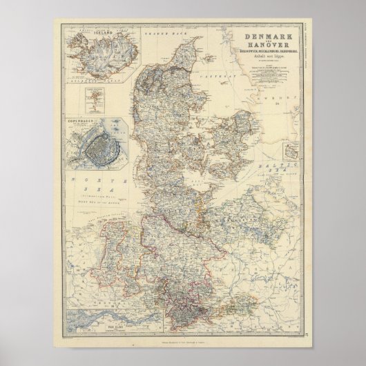 Denemarken, Hannover, Brunswick, Mecklenburg Poster (Voorkant)