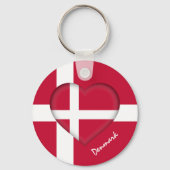 Denemarken & hart, mode Deense vlag / sport Sleutelhanger (Voorkant)
