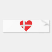 Denemarken hartpictogram bumpersticker (Voorkant)