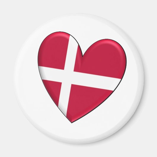 Denemarken Hartvlag Magneet (Voorkant)