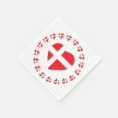 DENEMARKEN HARTVORMIGE VLAG SERVET (Hoek)