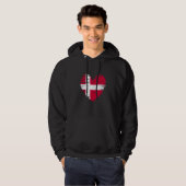 Denemarken Heart Deense vlag Deense Pride Hoodie (Voorkant volledig)