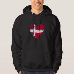 Denemarken Heart Deense vlag Deense Pride Hoodie