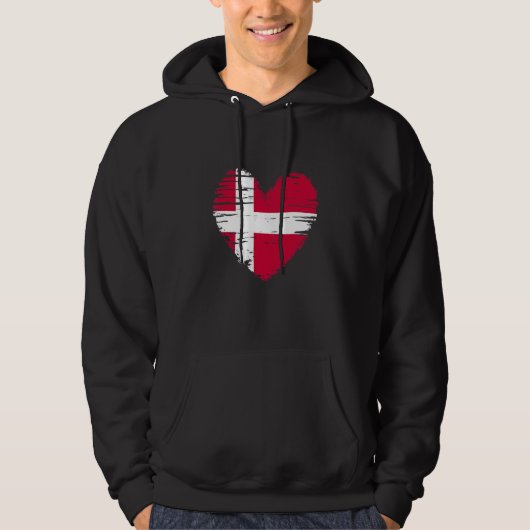 Denemarken Heart Deense vlag Deense Pride Hoodie (Voorkant)