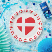 DENEMARKEN HEART SHAPE FLAG DANNEBROG PAPIEREN BORDJE (Feest)