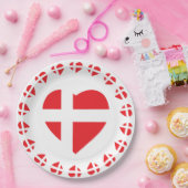 DENEMARKEN HEART SHAPE FLAG DANNEBROG PAPIEREN BORDJE (Feest)