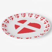 DENEMARKEN HEART SHAPE FLAG DANNEBROG PAPIEREN BORDJE (Gekanteld)