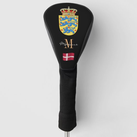 Denemarken, het Deense vlaggenmonogrammed Golf Clu Golfheadcover (Voorkant)