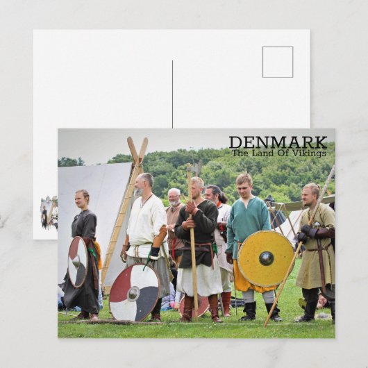 Denemarken, het land van Vikingen ansichtkaart! Briefkaart (Voorkant / Achterkant)