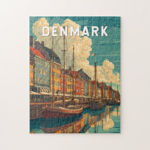 Denemarken Illustratie Reis Kunst Vintage Legpuzzel