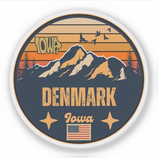 Denemarken, Iowa, Verenigde Staten Sticker (Voorkant)
