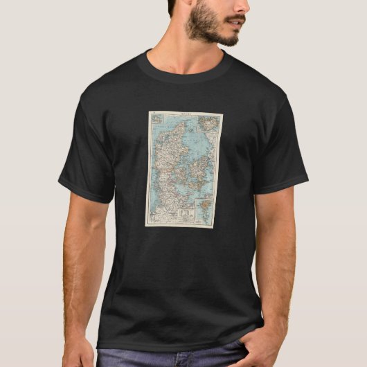  Denemarken Kaart 1900 T-shirt (Voorkant)