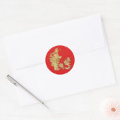 Denemarken Kaartticker Ronde Sticker (Envelop)