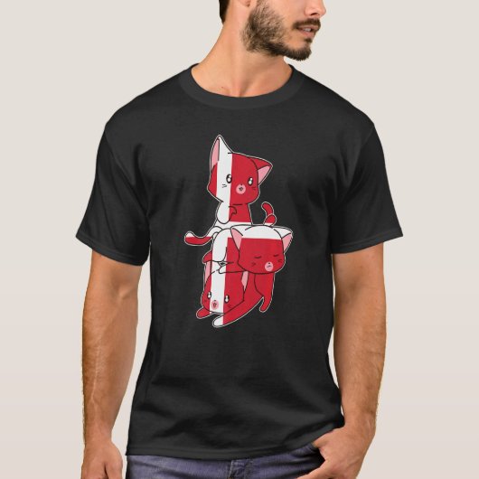 Denemarken Katten Deens Denemarken T-shirt (Voorkant)