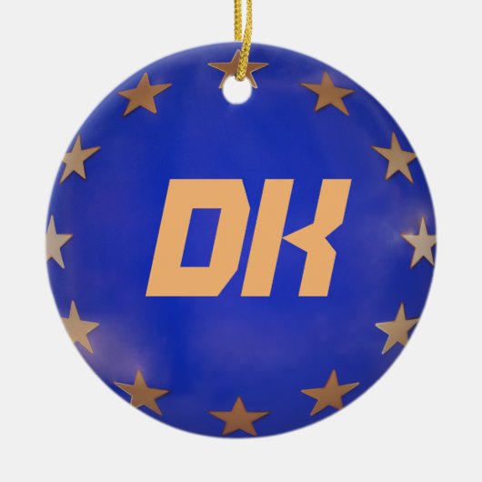 Denemarken kerstversiering Europese Unie Keramisch Ornament (Voorkant)