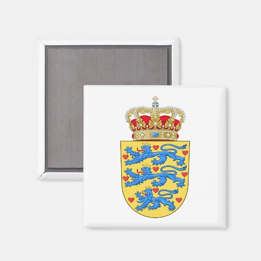 Denemarken Klein Wapen Magneet (Voorkant / Achterkant)