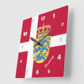 Denemarken Klok, vaderland, Deense vlag Vierkante Klok (Hoek)