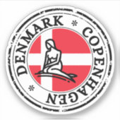 Denemarken Kopenhagen Seal Sticker Ronde Vlag (Voorkant)