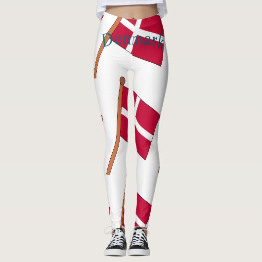 Denemarken Land Vlag Thunder_Cove Leggings (Voorkant)