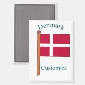 Denemarken Land Vlag Thunder_Cove Magneet (Voorkant / Achterkant)
