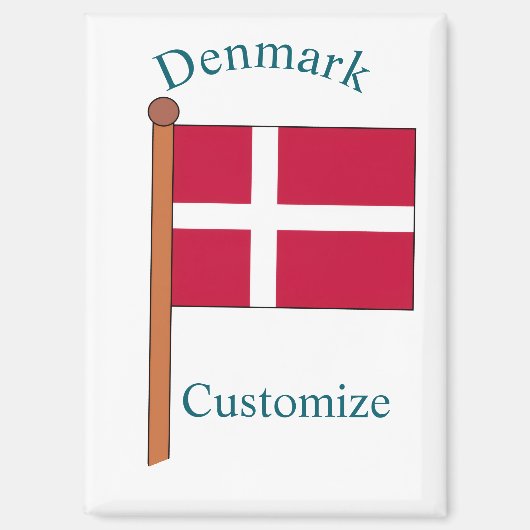 Denemarken Land Vlag Thunder_Cove Magneet (Voorkant)