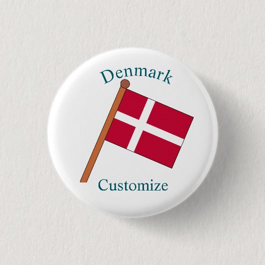 Denemarken Land Vlag Thunder_Cove Ronde Button 3,2 Cm (Voorkant)