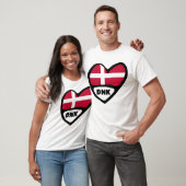 Denemarken Landcode Vlag Hart Pin Badge, DNK T-shirt (Unisex)