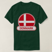 Denemarken Landenbadge Denemarken Vlag T-shirt (Design voorkant)