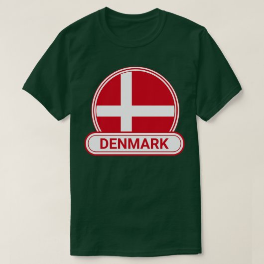 Denemarken Landenbadge Denemarken Vlag T-shirt (Design voorkant)