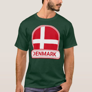 Denemarken Landenbadge Denemarken Vlag T-shirt