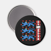 Denemarken leeuwen logo Danmark koninklijke kuif Magneet (Voorkant / Achterkant)