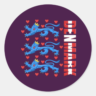 Denemarken leeuwen logo Danmark koninklijke kuif Ronde Sticker