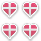 Denemarken liefde vlag trots hart sticker (Voorkant)