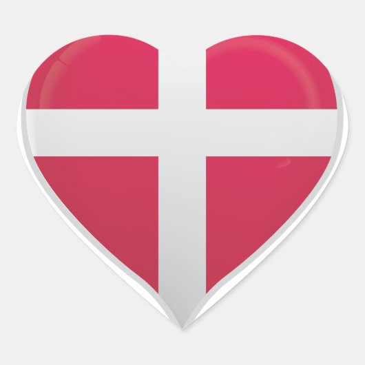 Denemarken liefde vlag trots hart sticker (Voorkant)
