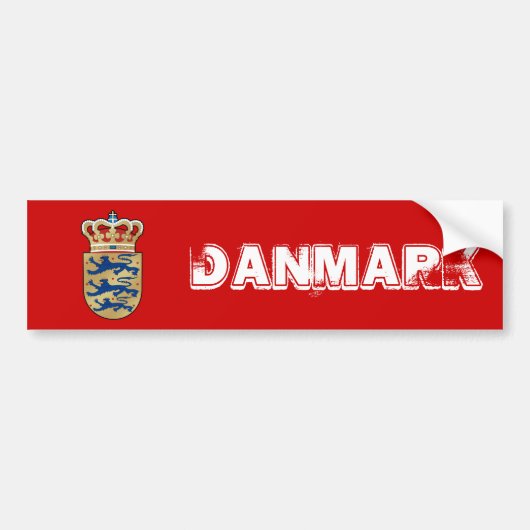 Denemarken logo-badge wapenschild koninklijke kam bumpersticker (Voorkant)