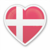 Denemarken Love Flag Sticker (Voorkant)