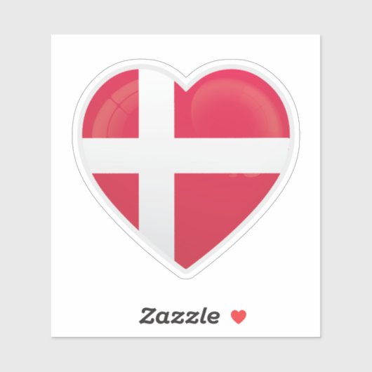 Denemarken Love Flag Sticker (Vel)