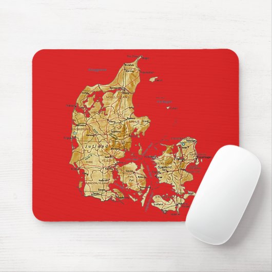 Denemarken Map Mousepad Muismat (Met muis)