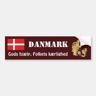 Denemarken Markering + Kaart Bumpersticker
