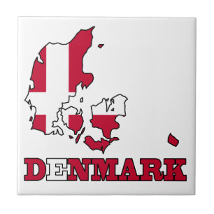 Denemarken Markering op kaart Tegeltje