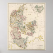 Denemarken met inzetkaart van IJsland Poster (Voorkant)