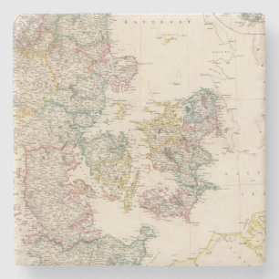 Denemarken met inzetkaart van IJsland Stenen Onderzetter