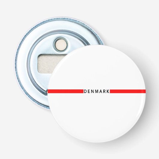 Denemarken minimalistische vlag button flesopener (Voorkant)