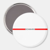 Denemarken minimalistische vlag magneet (Voorkant / Achterkant)